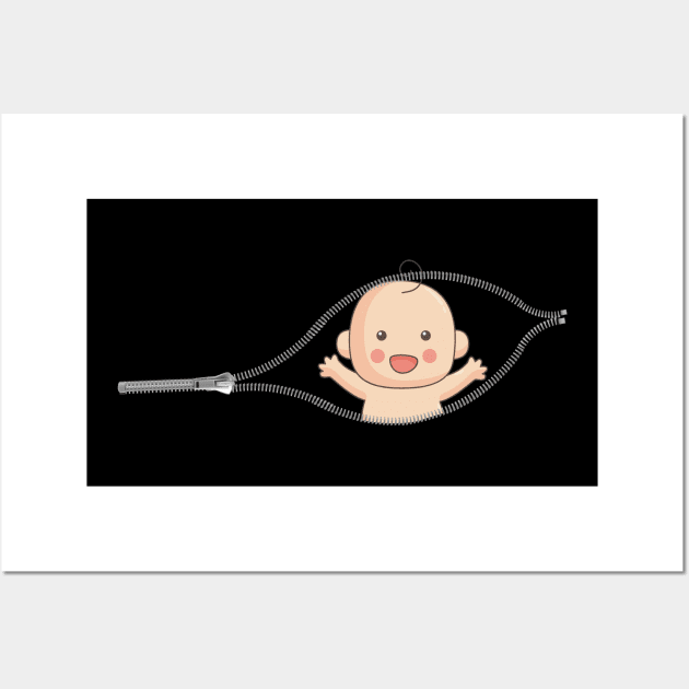 Funny baby loading wife pregnantt gift Wall Art by Flipodesigner